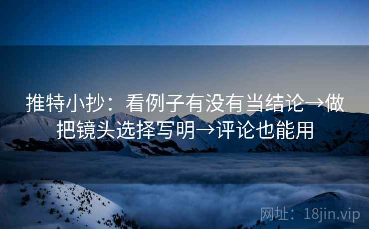 推特小抄：看例子有没有当结论→做把镜头选择写明→评论也能用  第2张