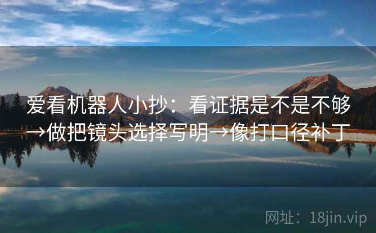 爱看机器人小抄：看证据是不是不够→做把镜头选择写明→像打口径补丁