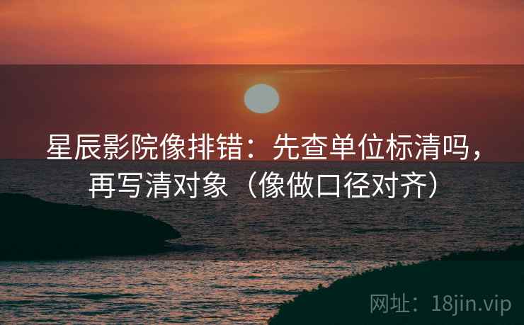 星辰影院像排错：先查单位标清吗，再写清对象（像做口径对齐）  第2张