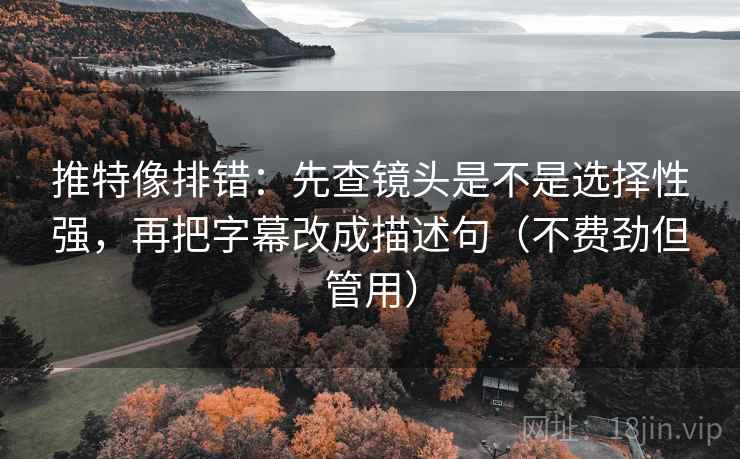 推特像排错：先查镜头是不是选择性强，再把字幕改成描述句（不费劲但管用）  第2张