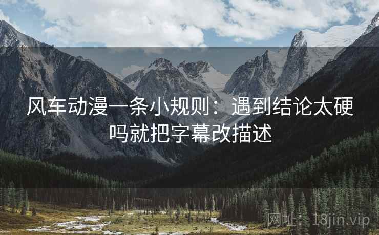风车动漫一条小规则：遇到结论太硬吗就把字幕改描述  第2张